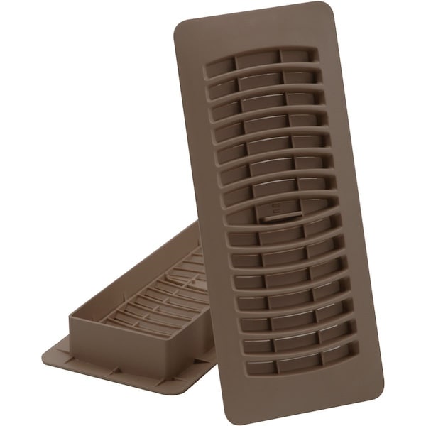 Imperial 4 In. x 12 In. Brown Plastic Louvered Floor Register RG1460 - main